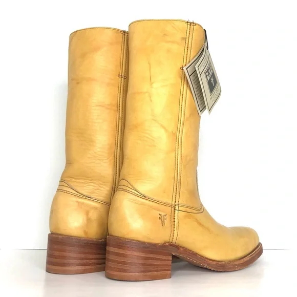 NWT Frye 14L Campus Banana Tall Square Toe Riding Boots Women’s 10 Shoes - Picture 8 of 13